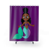 Purple Melanin Mermaid Shower Curtain