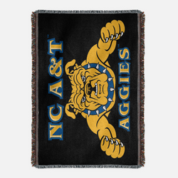 Black Aggie Logo Woven Blanket