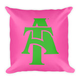 Aggie Logo Pillow-Pink & Green
